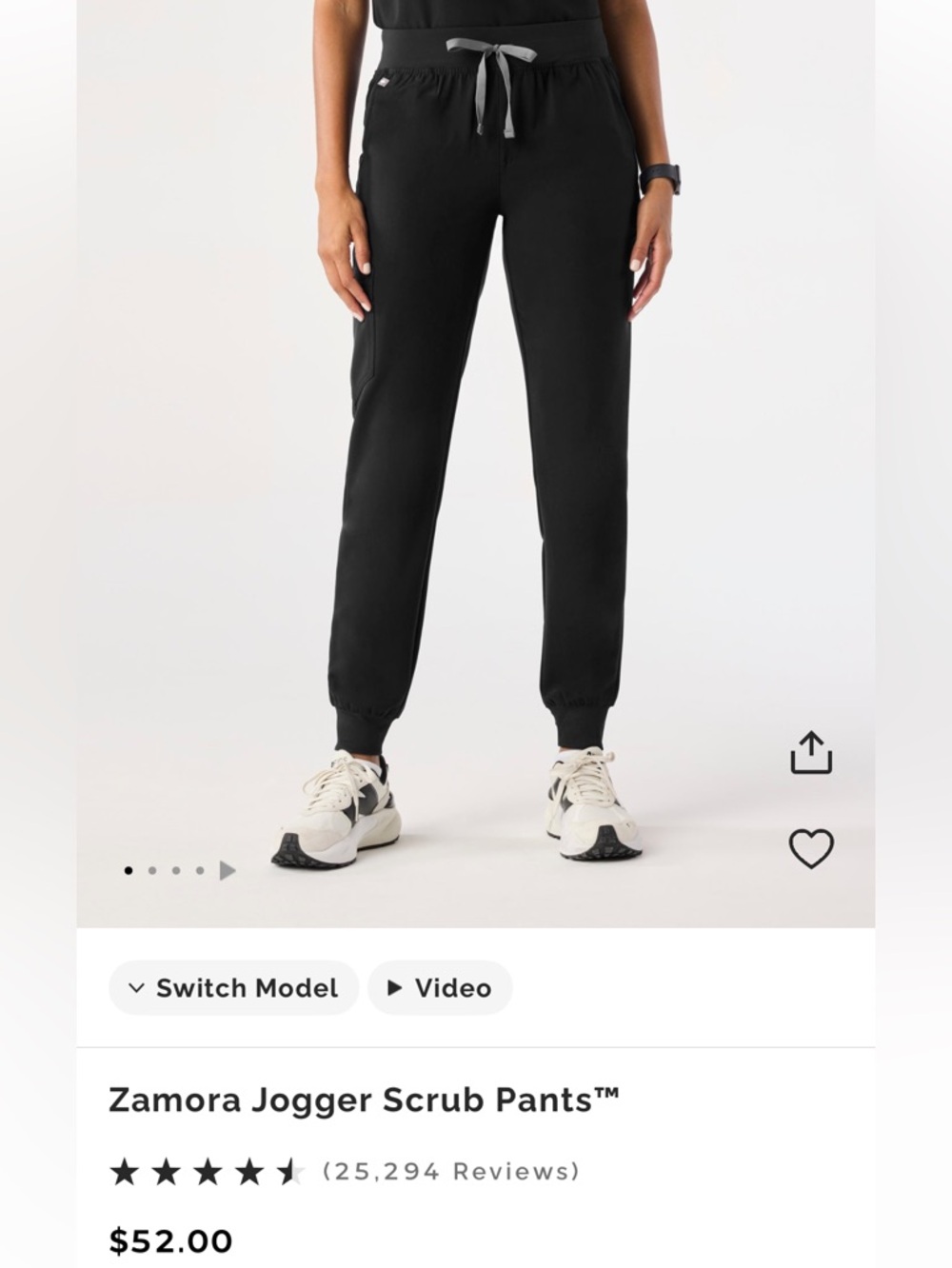Figs Black Zamora Jogger Scrub Pants